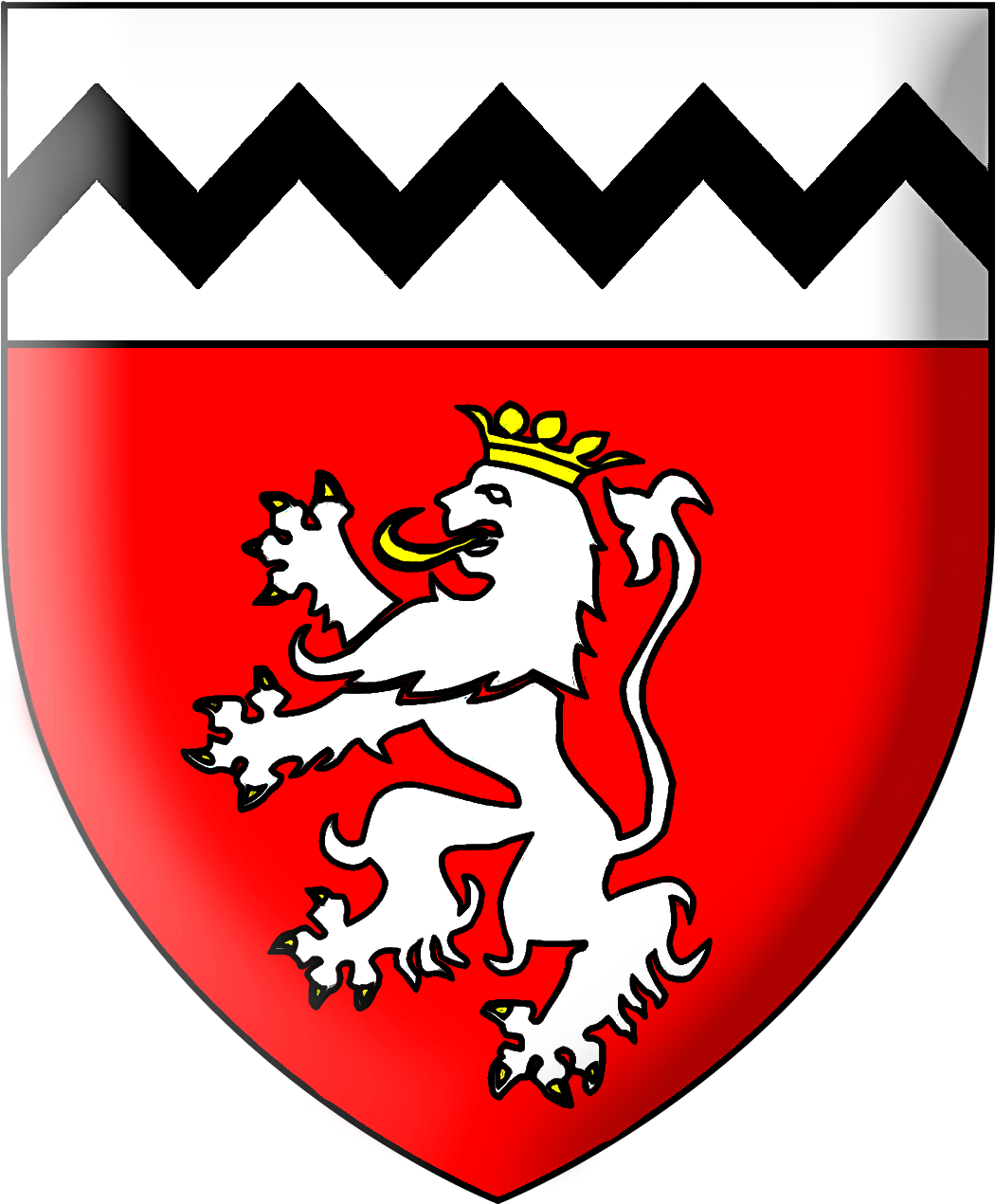 Ecu De La Famille De Préaulx - Azure Three Lions Rampant (1055x1290), Png Download