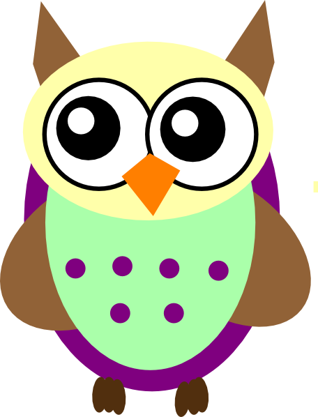 This Free Clip Arts Design Of Purple Green Brown Owl - Brown Owls Clipart Png (456x598), Png Download