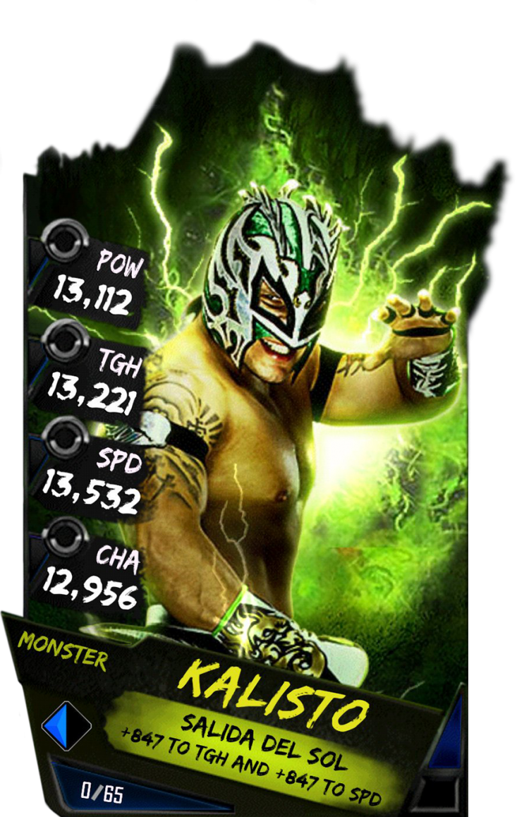 Kalisto S4 17 Monster - Wwe Supercard Monster Cards (733x1158), Png Download