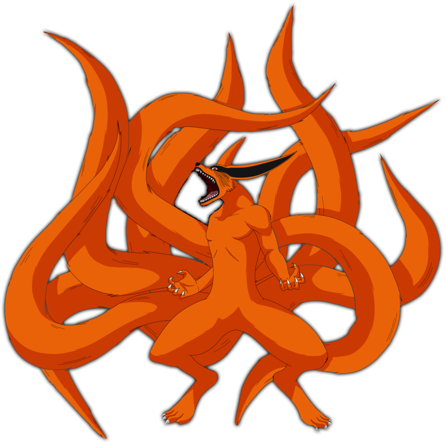 Kurama 01 - Nine Tailed Fox Naruto (900x1050), Png Download