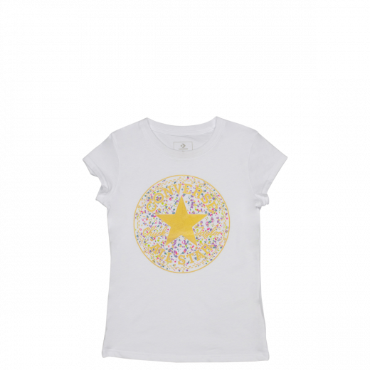 Girls Birthday Confetti Chuck Patch Youth T Shirt White - Active Shirt (520x520), Png Download