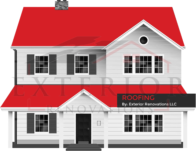 House With Roof Highlighted - House (646x500), Png Download