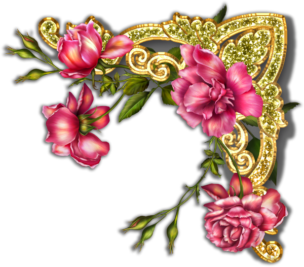 Flower Frame, Belles Images, Rubrics, Page 3, Corner, - Garden Party Invitation Floral Cluster Card (600x526), Png Download