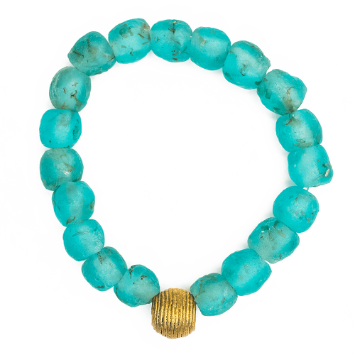 Recycledafricanglasscuff - Women Global Mamas Glass Pearls Bracelet Moss (500x500), Png Download