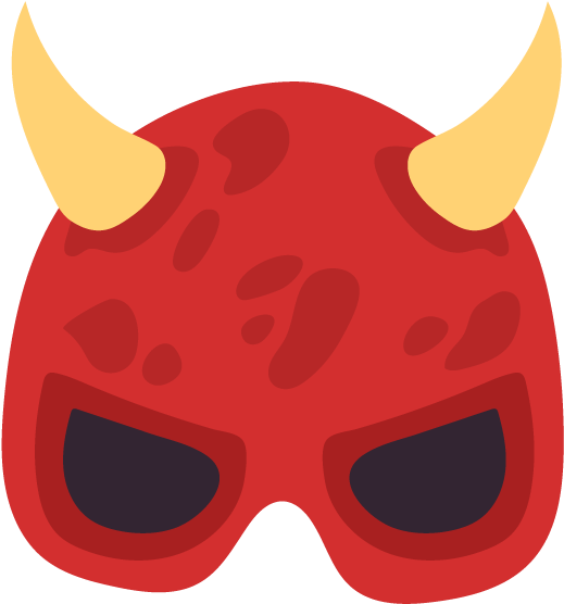 Creepy Devil Mask - Illustration (618x618), Png Download