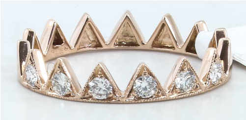Little Bird Bridal 18k Rose Gold Diamond Band, Bead - Diamond (560x560), Png Download