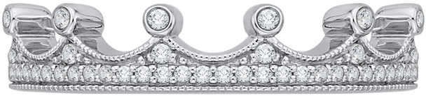 Promezza 14k White Gold Promezza Wedding Band - Tiara (800x800), Png Download