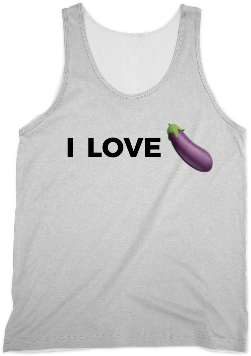 Bottom Basics I Love Eggplant Emoji Tank Top - Eggplant Emoji Shirt (1200x1200), Png Download