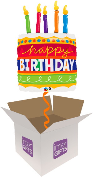 35″ Happy Birthday Cake - Mylar Balloons Bouquet Birthday (568x568), Png Download
