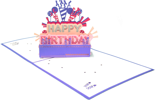 Happy Birthday - 3d Bday Card Cake Png (640x360), Png Download