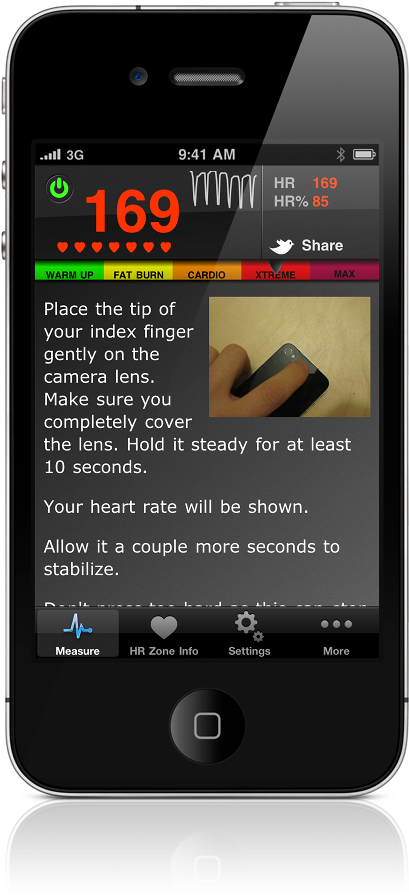 Take Your Pulse With Instant Heart Rate - Iphone 4 (576x1022), Png Download