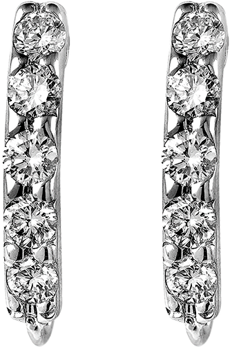 1926 Slim 5 Diamond Earrings - Earrings (845x692), Png Download