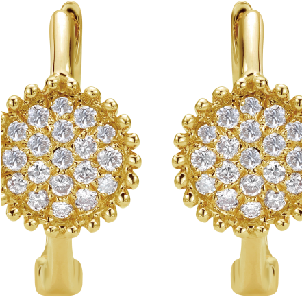Gabriel & Co - 14k Rose Gold Pave Diamond Accented Hoop Earrings (440x550), Png Download
