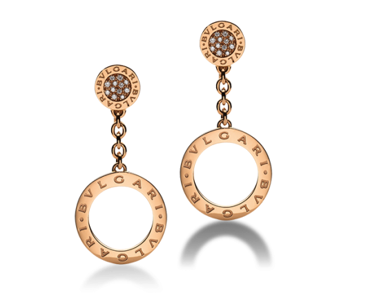 Bvlgari Bvlgari Pave Diamond Earrings, , Earrings, - Bvlgari Bvlgari Pave Diamond Earrings (570x466), Png Download