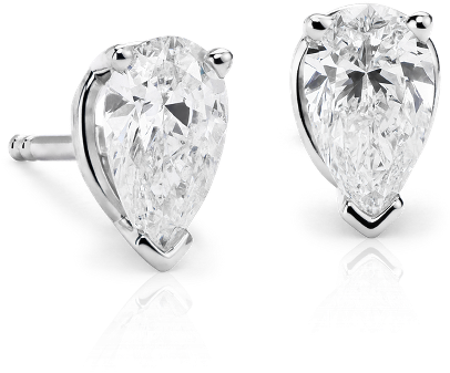 Pear Cut Diamond Studs - Pear Cut Diamond Stud Earrings (600x600), Png Download
