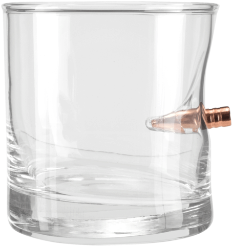 Rocks Glass With Real Bullet - Old Fashioned Glass (600x600), Png Download
