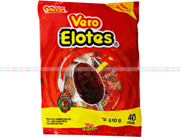Vero Paleta Elote C/ Chile 24/40 - Vero Elotes Paletas Sabor Fresa Con Chile Mexican Hard (600x600), Png Download