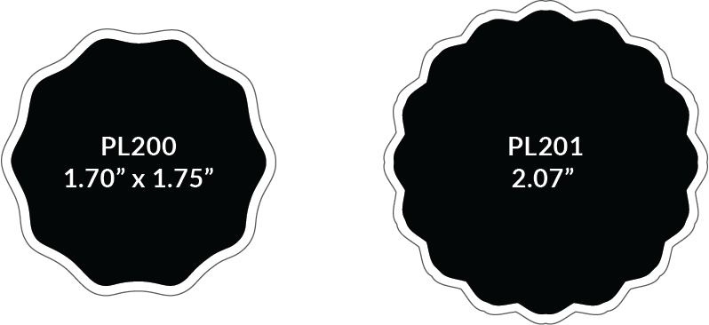 Scallop Shape Pewter Labels - Shape (798x366), Png Download