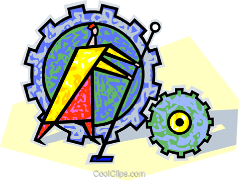 Human Form With Mechanical Gears Royalty Free Vector - Simple Machines Clip Art (480x364), Png Download