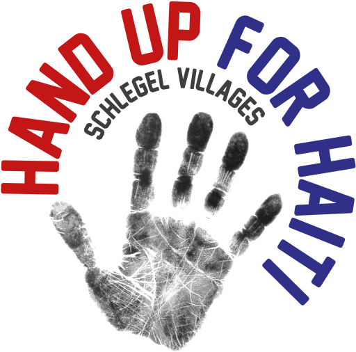 Hand Up For Haiti Logo - Real Baby Hand Prints (613x619), Png Download