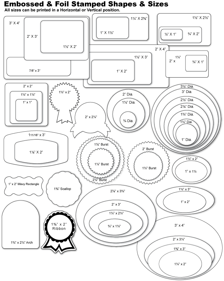 We Offer A Large Selection Of Shapes And Sizes For - Foil Stamping (755x946), Png Download