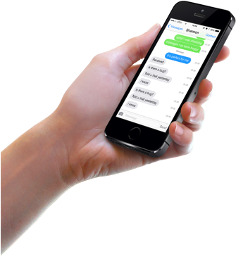 Extract Sms, Imessage Messages & Whatsapp History - Hand With Phone Png (400x400), Png Download