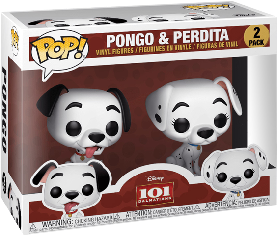 Pongo & Perdita Us Exclusive Pop Vinyl Figure 2-pack - 101 Dalmatians Funko Pop (600x600), Png Download
