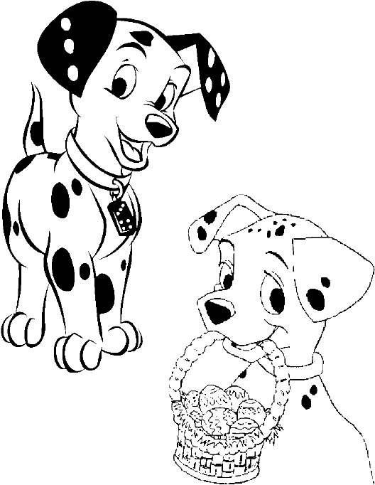101 Dalmatians Easter Egg Coloring Page - 101 Dalmations (600x787), Png Download