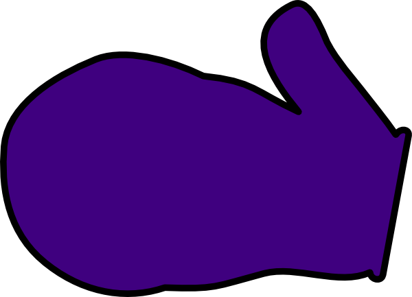 Small - Purple Mitten (600x433), Png Download