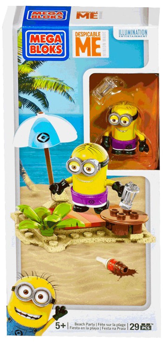 Mega Bloks Despicable Me Beach Party Set - Despicable Me Minions Party Pack (1677x1217), Png Download