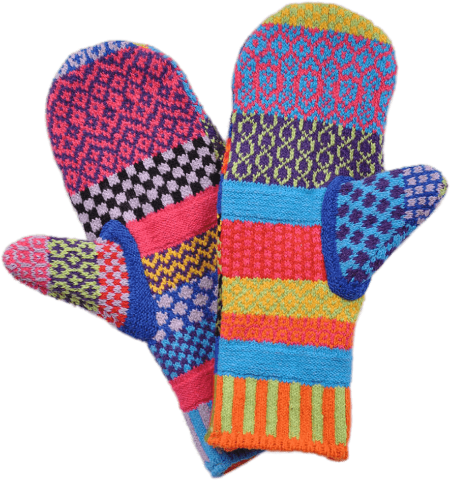 Colourful Mittens - Woolen (900x950), Png Download