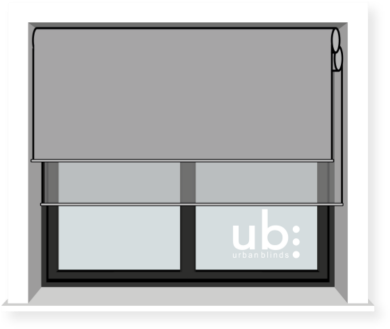 Visual Representation Of Double Roller Blinds - Roman Blind Png (400x336), Png Download