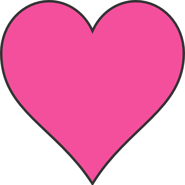 Pink Heart Clip Art At Clker - Free Pink Heart Clipart (600x600), Png Download