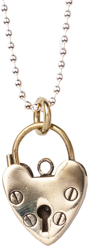 Small Heart Necklace Brass - Locket (1000x1000), Png Download