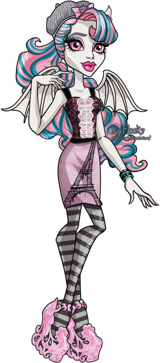 105 Images About Monster High 💀 On We Heart It - Monster High Rochelle Goyle Scaris (648x1234), Png Download
