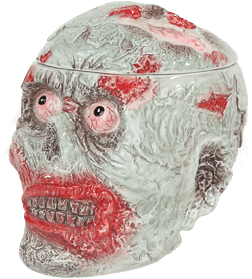 Zombie Head Cookie Jar - Pacific Giftware Zombie Head Halloween Ceramic Cookie (550x550), Png Download