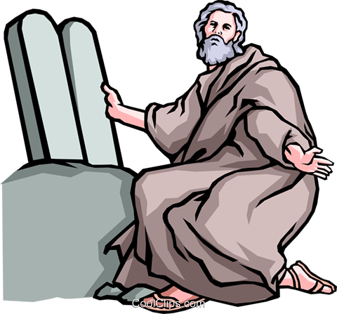 Moses & The Ten Commandments Royalty Free Vector Clip - Moses And The Ten Commandments Clipart (480x447), Png Download