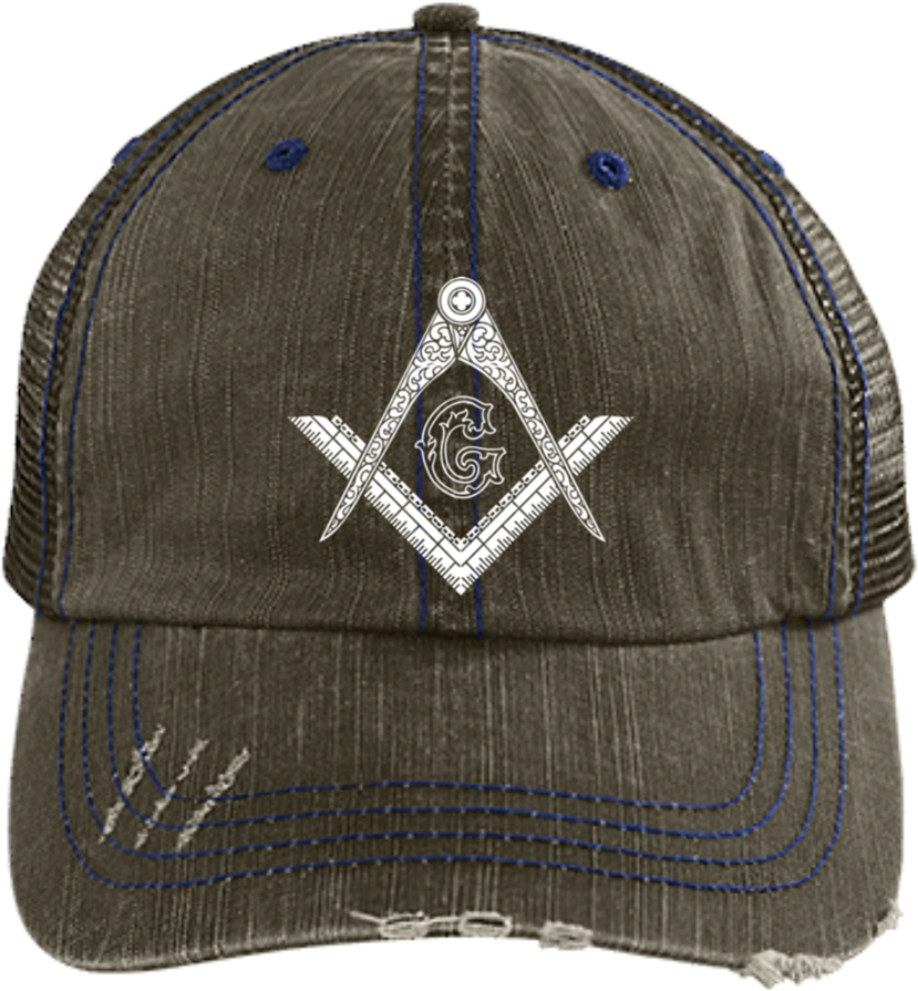Square & Compass Trucker - I'm Under Construction Distressed Trucker Cap (900x900), Png Download