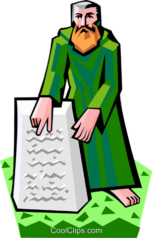 Moses With The Ten Commandments Royalty Free Vector - Moses (307x480), Png Download