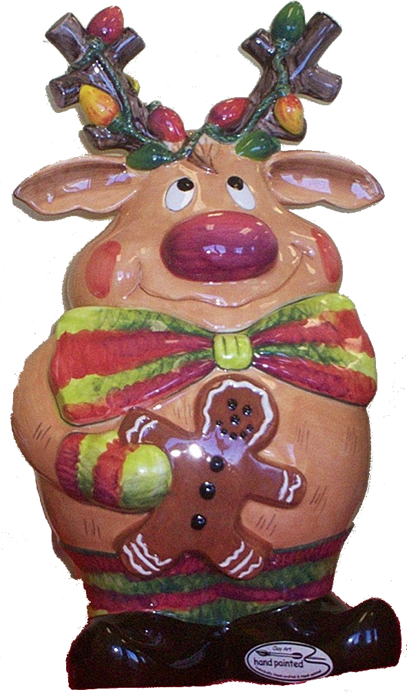 Reindeer Cookie Jar - Reindeer (591x1005), Png Download
