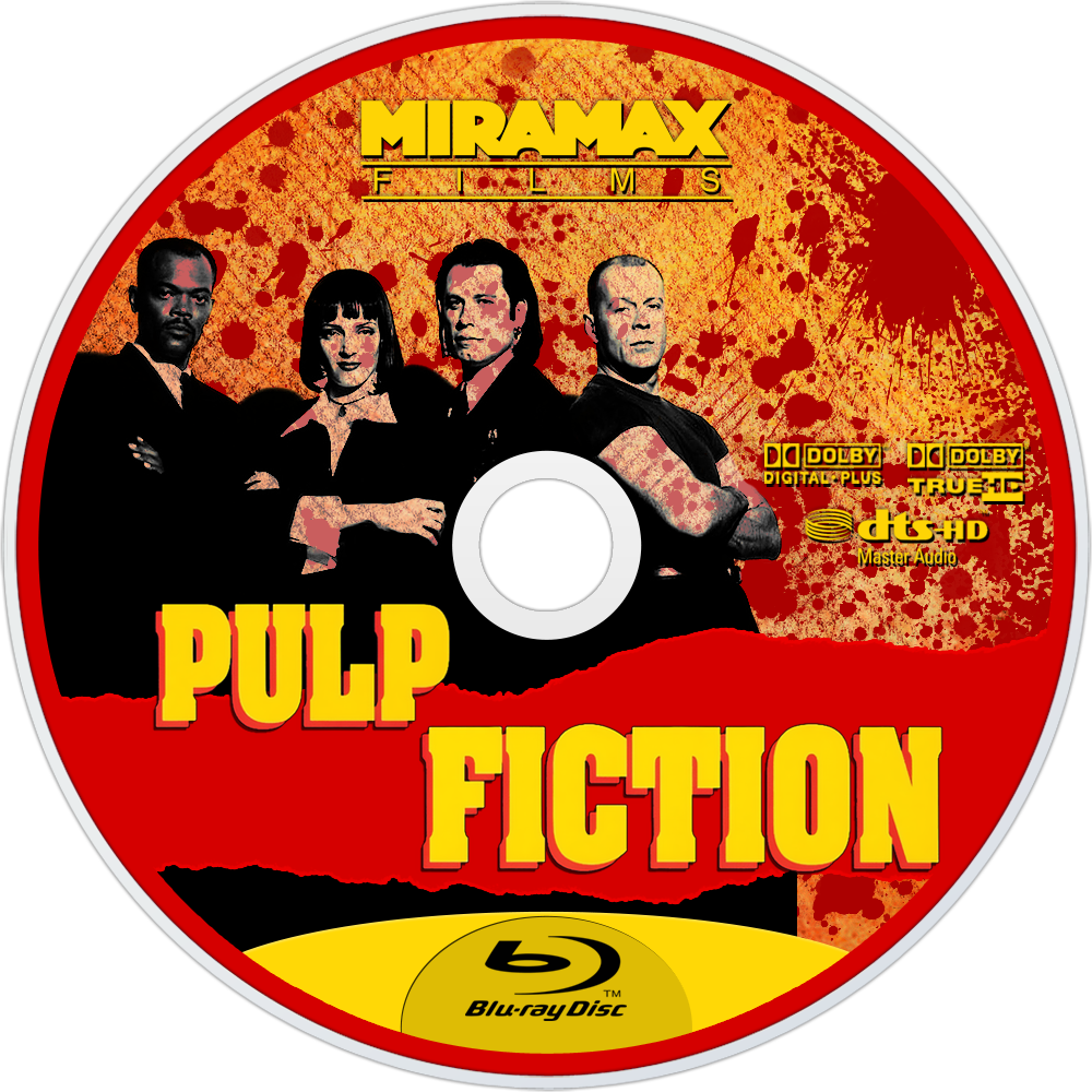 Pulp Fiction Bluray Disc Image - Pulp Fiction Blu Ray Disc (1000x1000), Png Download