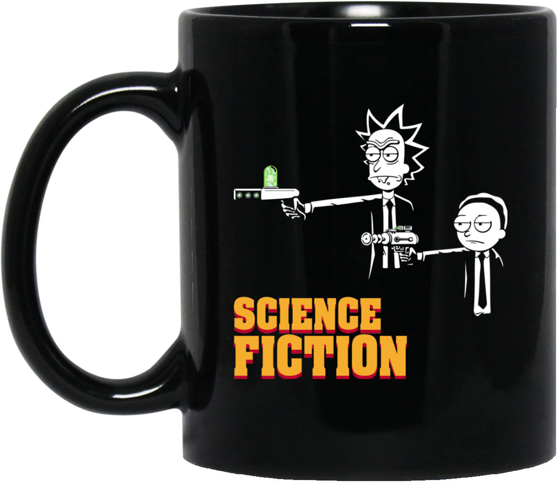 Science Fiction Rick And Morty Pulp Fiction Mugs - Rick And Morty Science Fiction (1155x1155), Png Download