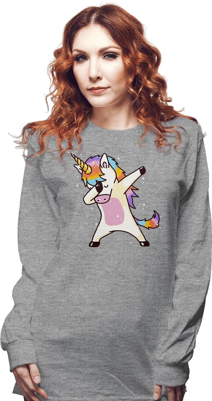Dabbing Unicorn - Women's Dabbing Unicorn Shirt Dab Hip Hop Magic Girl (930x1300), Png Download