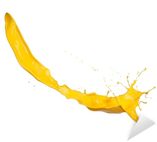 Isolated Shot Of Yellow Paint Splash On White Background - Illustration (400x400), Png Download