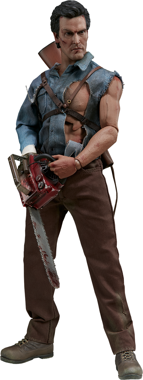 12" Evil Dead Ii Sixth Scale Figure Ash Williams - Resident Evil Remake Chris Redfield (480x1269), Png Download