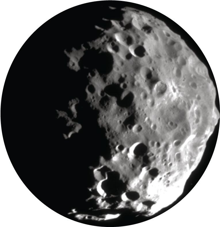 This Oddball Moon Is One Of Saturn's Darkest, Absorbing - Saturn's Moon Phoebe (1000x918), Png Download