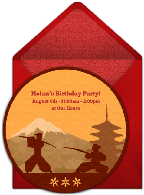 Samurai Silhouette Online Invitation - Emblem (650x650), Png Download