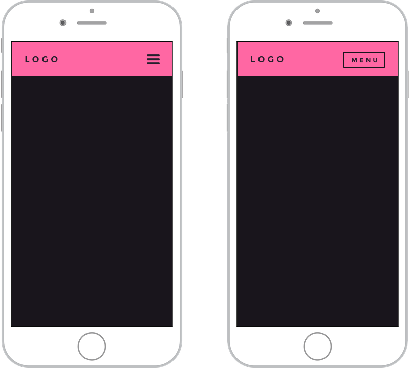 Hamburger Icon Versus Menu Button - Menu Bar Mobile Design (801x720), Png Download