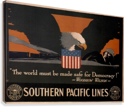 1918 Southern Pacific Lines Vintage Travel Poster Canvas - Giclee Painting: Poster Advertising Southern Pacific (429x370), Png Download