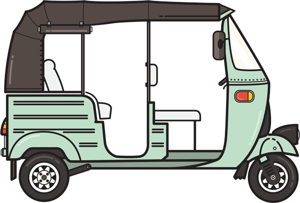 Tuk Tuk Png Order Online - Drawing Of A Tuk Tuk (600x406), Png Download